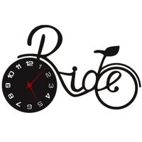 Ceas de perete metalic Krodesign Bicyle, diametru 120x80 cm, negru
