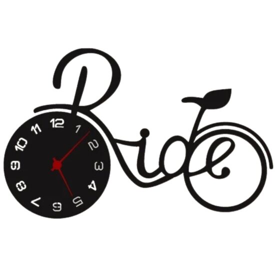 Ceas de perete metalic Krodesign Bicyle, diametru 120x80 cm, negru
