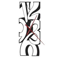 Ceas de perete metalic Krodesign Geometric Clock, Inaltime 50 cm, negru