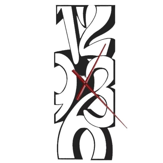 Ceas de perete metalic Krodesign Geometric Clock, Inaltime 50 cm, negru