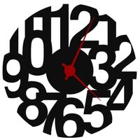 Ceas de perete metalic Krodesign Numbers, diametru 50 cm, negru