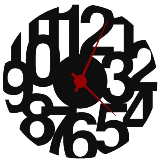Ceas de perete metalic Krodesign Numbers, diametru 50 cm, negru