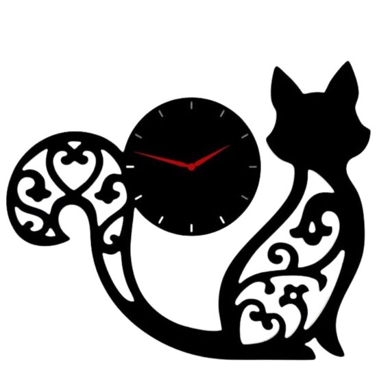 Ceas de perete metalic Krodesign Fox, diametru 80 cm, negru