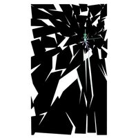 Ceas de perete metalic Krodesign Broken Pattern, Inaltime 80 cm, negru