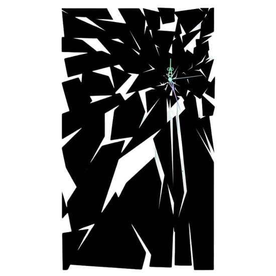 Ceas de perete metalic Krodesign Broken Pattern, Inaltime 80 cm, negru