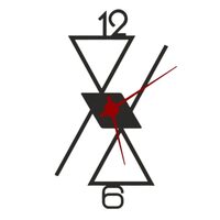 Ceas de perete metalic Krodesign Geometrical, Inaltime 50 cm, negru