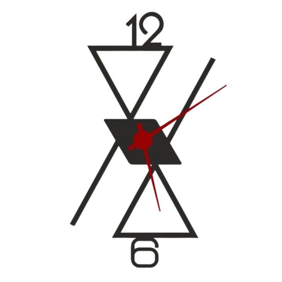 Ceas de perete metalic Krodesign Geometrical, Inaltime 50 cm, negru