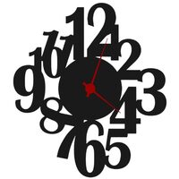 Ceas de perete metalic Krodesign Numero, Inaltime 50 cm, negru