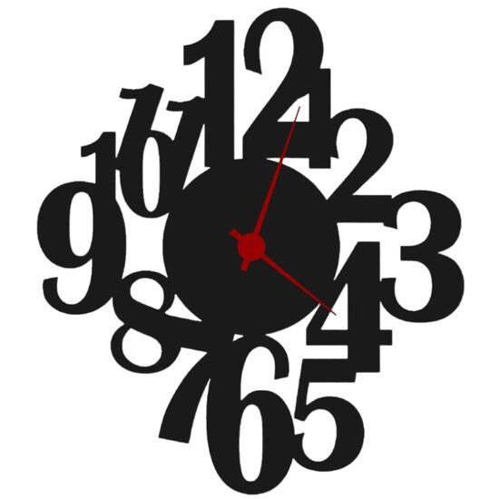 Ceas de perete metalic Krodesign Numero, Inaltime 50 cm, negru