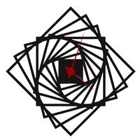 Ceas de perete metalic Krodesign Square&Triangle, dimensiune 50x50 cm, negru