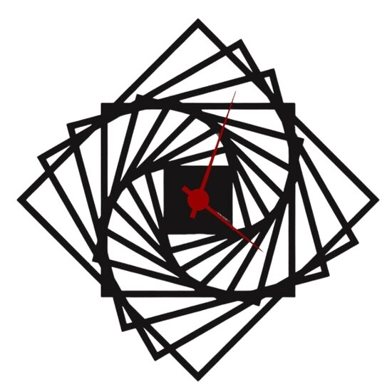 Ceas de perete metalic Krodesign Square&Triangle, dimensiune 50x50 cm, negru