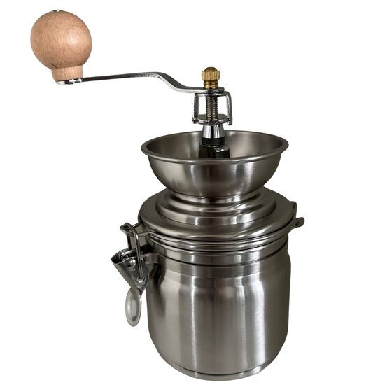 Rasnita manuala vintage din Inox, pentru cafea, condimente, nuci si ierburi