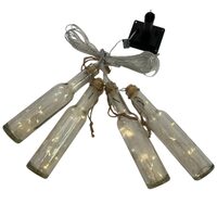 Set 4 lampi solare sticla cu dop si sfoara, cablu 7 m