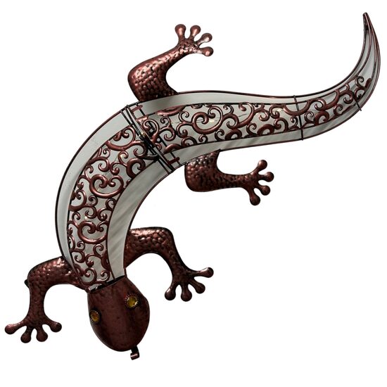 Decoratiune cu led 69x36x3cm, Gecko Maro, 10xLed, alimentare solara, metal