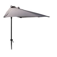 Umbrela de balcon tija aluminiu, 270x135x245cm semicerc, Gri