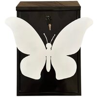 Cutie postala Vivatechnix Butterfly KRO-1228, otel, 400x250x100mm, Negru/Alb, 2 chei