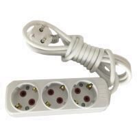 Prelungitor cu 3 locasuri Horoz, 16A, 250V, lungime cablu 3 m, Schuko, Alb