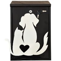 Cutie postala Vivatechnix Cat&Dog KRO-1240, otel, 400x250x100mm, Negru/Alb, 2 chei