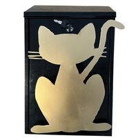 Cutie postala Vivatechnix Cat KRO-1241, otel, 400x250x100mm, Negru/Auriu, 2 chei
