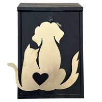 Cutie postala Vivatechnix Cat&Dog KRO-1235, otel, 400x250x100mm, Negru/Auriu, 2 chei