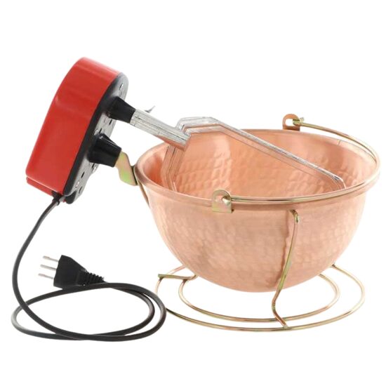 Ceaun din cupru cu mixer electric pentru mamaliga si risotto, Nuova Cuoca Automatica  5W, capacitate 3 l