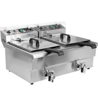 Friteuza profesionala, dubla electrica, Yato Gastro, trifazat, Inox, capacitate 2 x 12 L, putere 2 x 5 kW