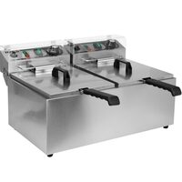 Friteuza profesionala, dubla electrica, Yato Gastro, Inox, capacitate 2 x 8 L, putere 2 x 3.3 kW, 425x580x335 mm, Monofazat