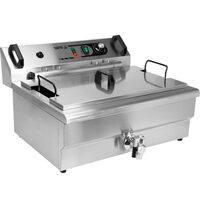 Friteuza profesionala, electrica Yato Gastro, Inox, capacitate 23 L, putere 6 kW, trifazat, robinet golire