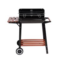 Gratar pentru carbuni cu suport lemn, Lund Barbeque, suprafata gril 48 x 28 cm