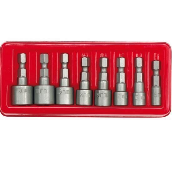 Set 8 tubulare cu bit hexagonal Vorel 5-13mm, Cr-V