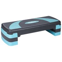 Stepper aerobic, 3 niveluri, 78 x 23 cm, Tampoane anti-alunecare din cauciuc, Negru/Albastru