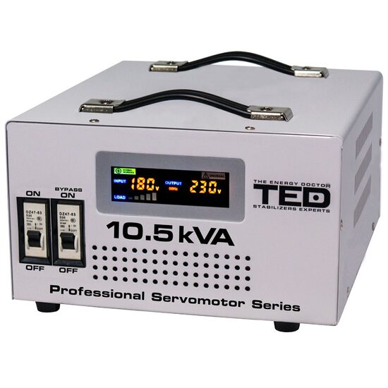 Stabilizator de tensiune automat, 10.5KVA / 6000W, 130-260V, servomotor, Afisaj LED
