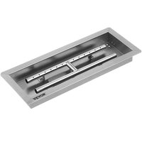 Arzator incastrabil, Vevor, 51 x 20 x 5 cm, Inox, pentru Interior/Exterior, Gaz propan