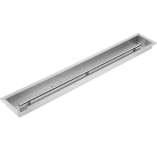 Arzator incastrabil, Vevor, 124 x 20 x 5 cm, Inox, pentru Interior/Exterior, Gaz propan