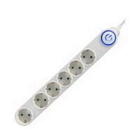 Prelungitor cu 6 locasuri, Home NV06TK-5/W, alb, lungime 5 m, comutator de picior