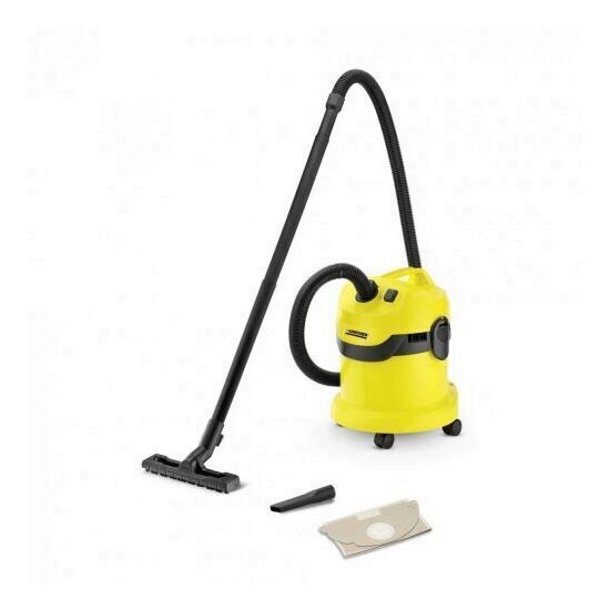 Aspirator umed/uscat Karcher WD 2, 1000 W, 12 l, Negru/Galben