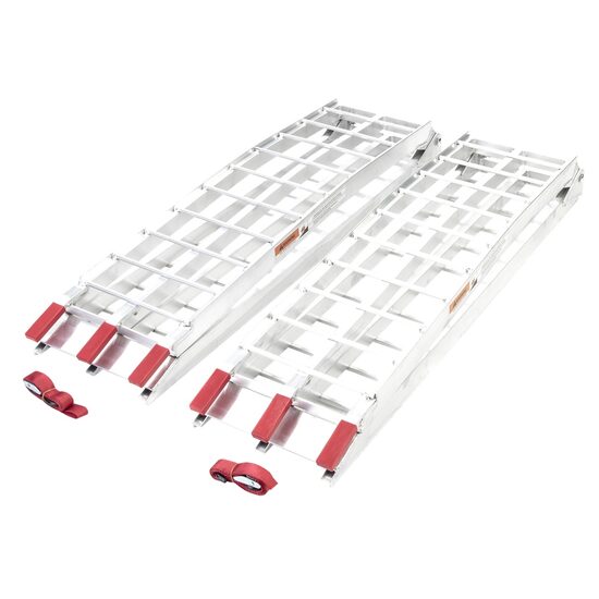 Set 2 rampe pliabile pentru incarcare /descarcare GeoTech 310cm, capacitate maxima 680 Kg, Aluminiu