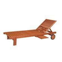 Sezlong lemn Strend Pro 196x71x28/81 cm, cu masuta, maxim 250 Kg
