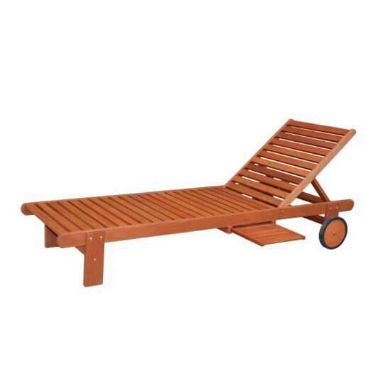 Sezlong lemn Strend Pro 196x71x28/81 cm, cu masuta, maxim 250 Kg