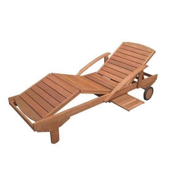 Sezlong lemn Strend Pro Arnake 195x72x33/74 cm, maxim 200 Kg