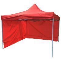 Pavilion pentru gradina, Strend Pro Montgomery Rossi, tip evantai, 300 x 300 cm, cu 2 pereti laterali, rosu