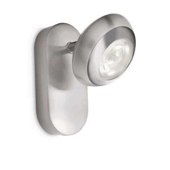 Spot Philips Sepia Led, 1 x 4 W, Lumina calda 2400 K, cap reglabil, aluminiu