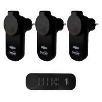 Set 3 prize telecomandabile pentru exterior Home THO 113, telecomanda, Negru