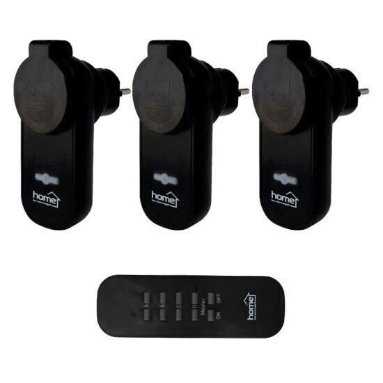 Set 3 prize telecomandabile pentru exterior Home THO 113, telecomanda, Negru