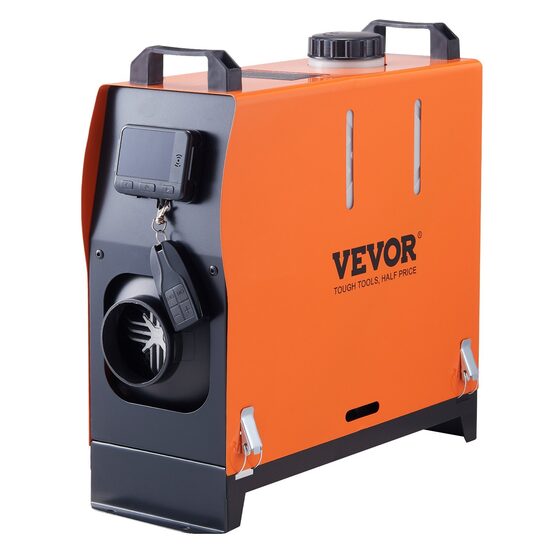Incalzitor de aer diesel Vevor Sirocou All-in-one, 8 kW, 12V DC, Telecomanda, consum 0.16-0.62 l/h, Rezervor 5l, 380×150×410 mm