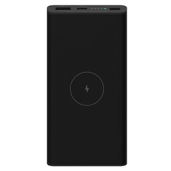 Acumulator extern cu incarcare Wireless, 10000mAh, 2xUSB, 1xUSB-C, Negru