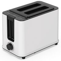 Prajitor de paine cu 6 niveluri de rumenire, 2 felii, 950 W, Alb/Negru