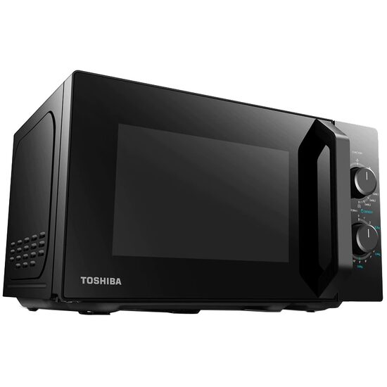 Cuptor cu microunde Toshiba 700 W, capacitate 20 l, Timer, Negru, 5 trepte de putere, functie grill