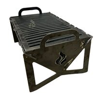 Gratar pentru carbune Krodesign, dimensiune 50x30x25 cm, Otel 3 mm, Pliabil si Portabil