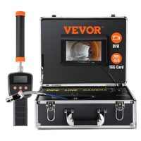 Camera inspectie endoscop cu Locator 512 Hz, Vevor Profesional, Monitor color HD 7”, Lungime 30 m, IP68, 12xLed, pentru conducte
